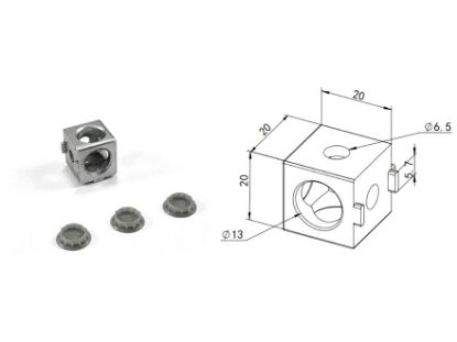 Obrázek Rohová spojka kostka 3D K20