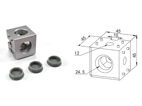 Obrázek Rohová spojka kostka 3D K45
