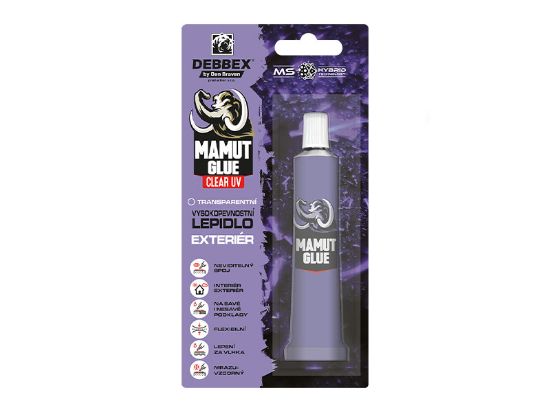 Obrázek DEBBEX MAMUT GLUE Clear UV Exteriér 25ml transparentní